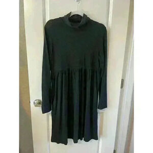 NWT SUZANNE BETRO black midi dress knit Empire waist size Medium soft
